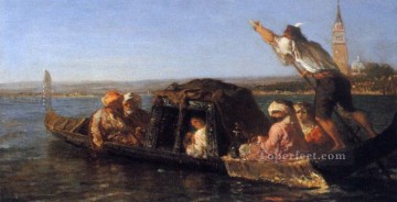 Félix Ziem Painting - En la laguna veneciana Barbizon Felix Ziem